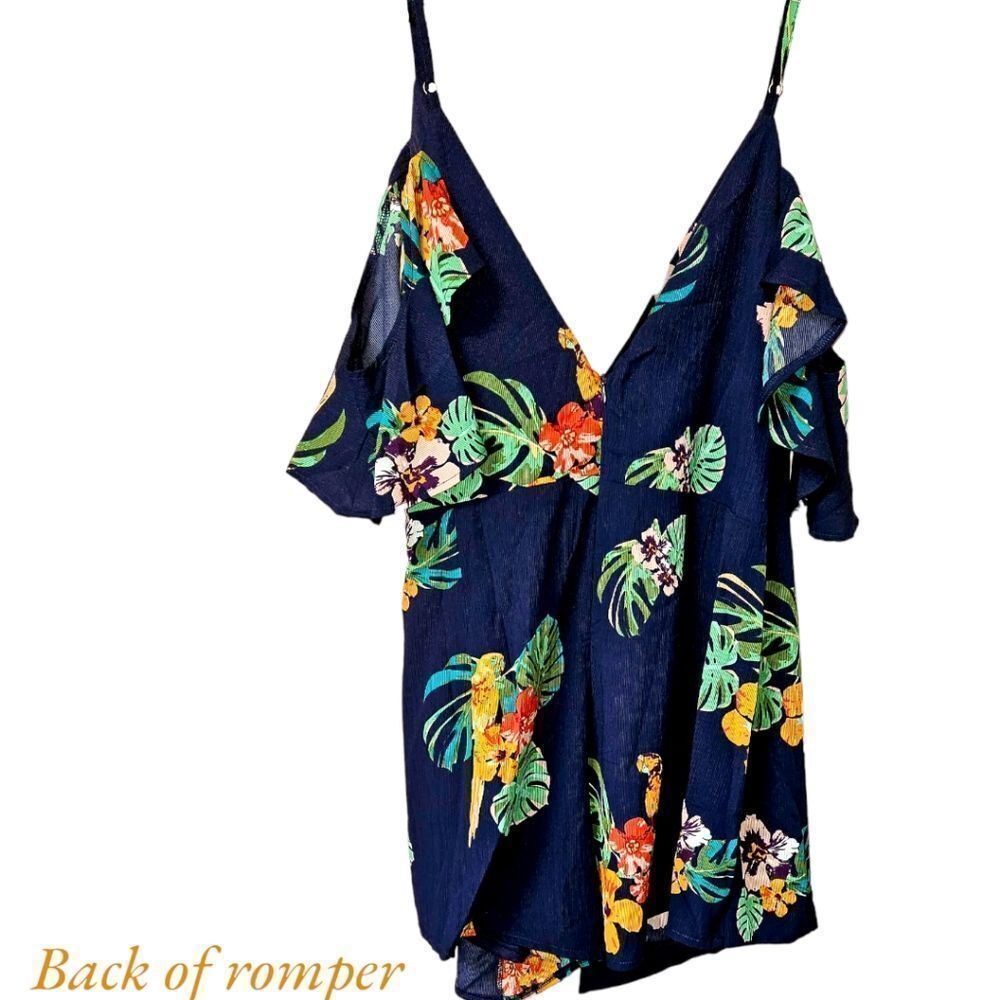FASHION NOVA VIDETTE Navy Blue Floral Side Tie Romper 3X - Picture 9 of 15